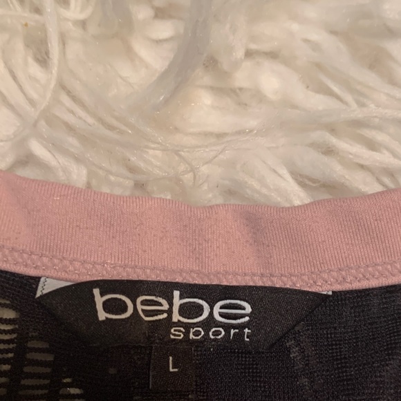 Bebe‎ sport black lace with soft rose colored trim in size L. - Picture 2 of 4